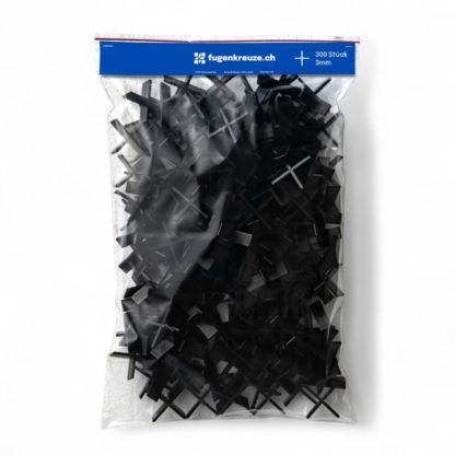 Sachet de croisillon dalle de terrasse 3mm sachet de 300 pièces noir, sans plateau